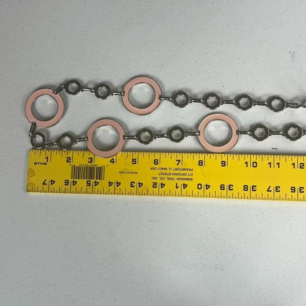 Boutique Belt Pink Silver Open Circles Round Women’s 43